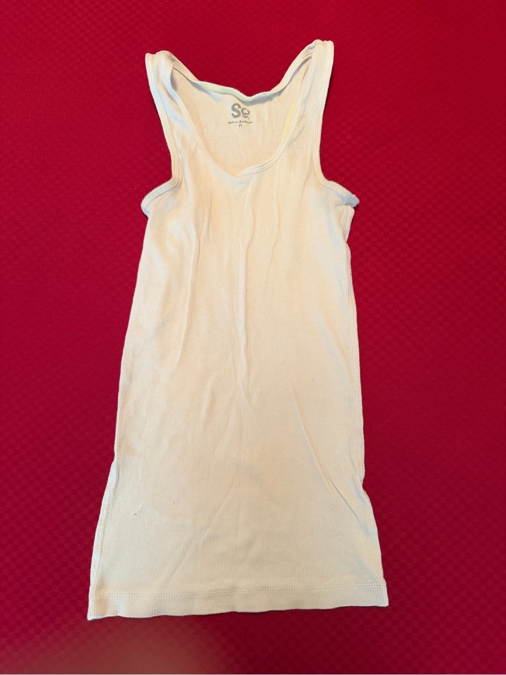 SO Ribbed Scoop Neck Tank in Cream